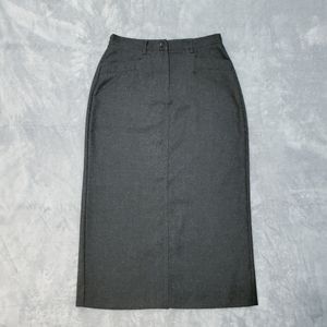 Christopher & Banks Dark Grey Soft Midi Pencil Skirt